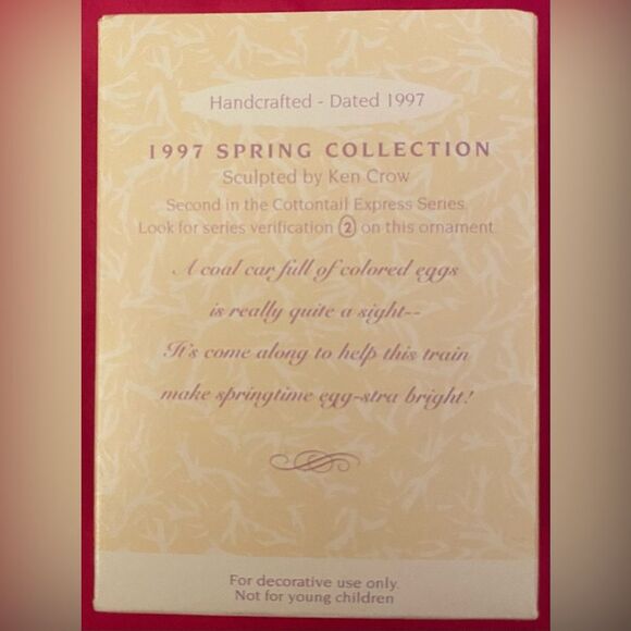 Easter Hallmark Keepsake Ornament 1997 Colorful Coal Car #2 in Cottontail Series - Picture 2 of 9